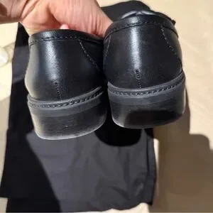 CHANEL Black Loafers with Gold Logo